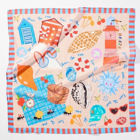 Anthropologie Accessories - NWT Anthropologie Vismaya Summer Edit Cotton Square Scarf Beach